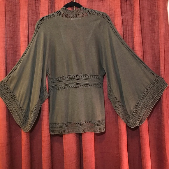Crochet Trim Kimono Sweater - Picture 2 of 7
